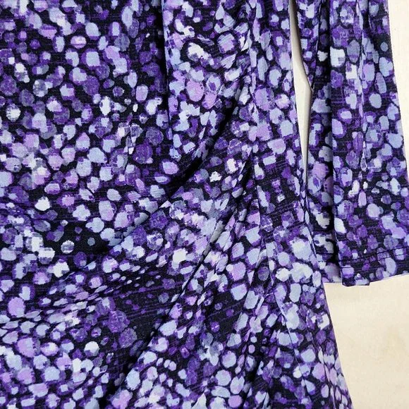 Style & Co Purple Multicolor Spotted Design Blouse Women Size L - Picture 8 of 8